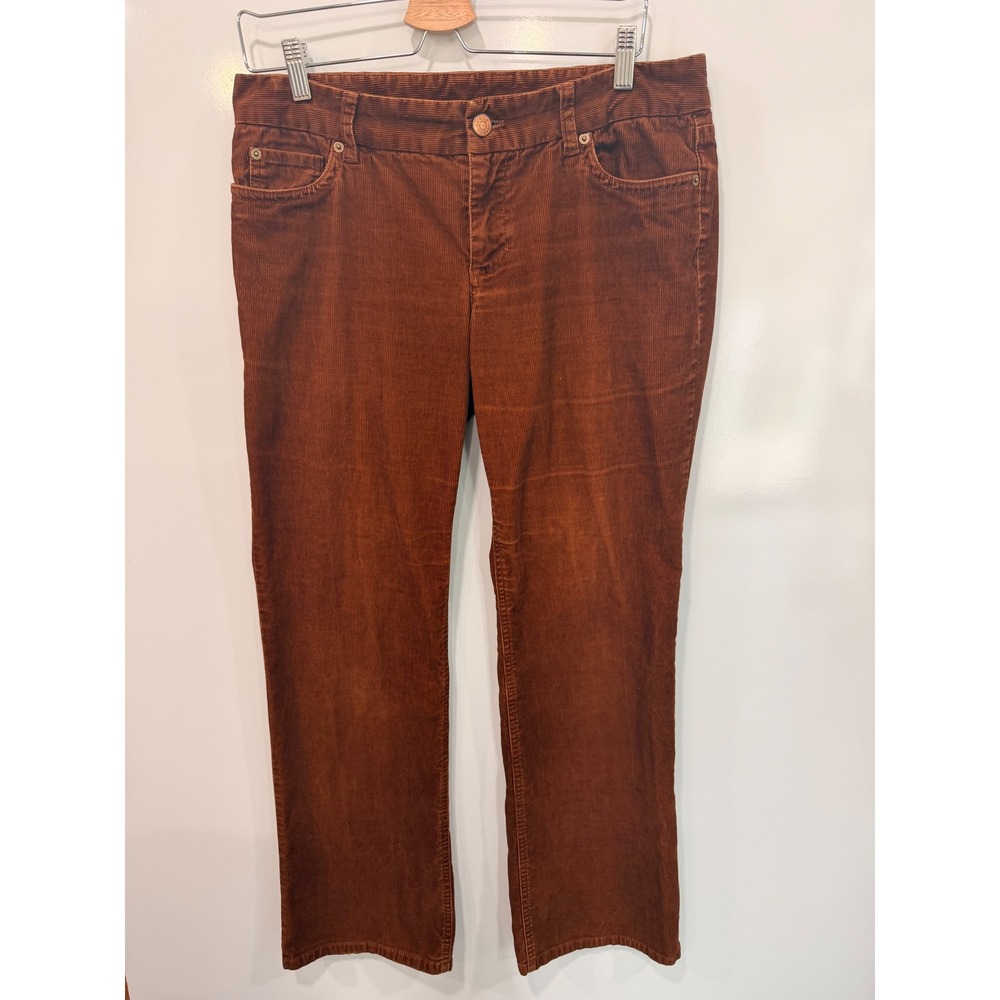 J.Crew Womens Rust Brown Corduroy Straight Leg Pants Size 8R Stretch Cotton